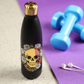 Puckator Skulls and Roses Stainless Steel Bottle