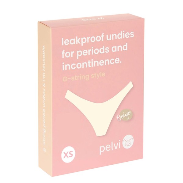 Pelvi Leakproof Underwear G-String Beige XS-XL, L