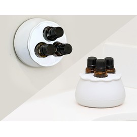 OilNest 3 - Essential Oils Bottle Holder, Essential Oil Storage Wall Mounted Organizer, Essential Oil Designer Display Organizer, 10ml & 15ml, Holds 3 Bottles (15 ml, White)