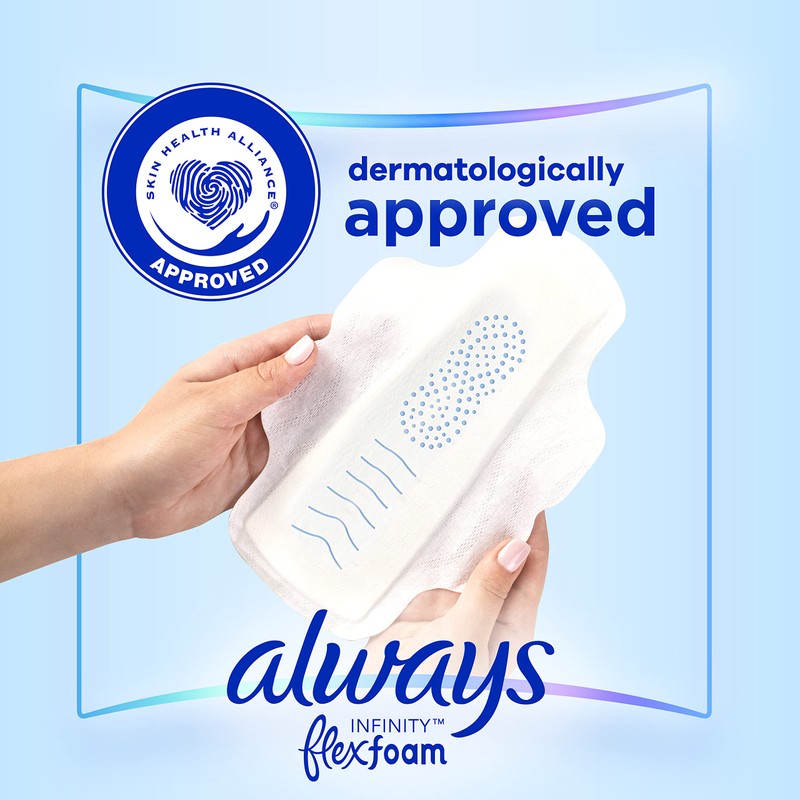 Always Infinity Feminine Pads for Women, Size 1 Regular Absorbency,