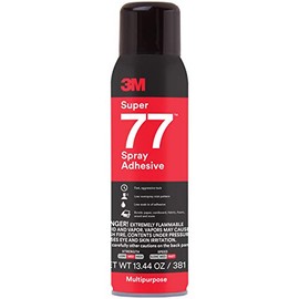 3M 3M Super 77 Multipurpose Permanent Spray Adhesive Glue, Paper, Cardboard, Fabric, Plastic, Metal, Wood, Net Wt 13.44 oz