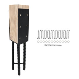 VoTwoofv U-Shape Wet Concrete Post Holder for 4"x4" (Actual 3.5"x3.5") Lumber,Heavy Duty Post Bracket Anchor for Wood Fence,Railing,Pergola (1pack-Matte Black)…