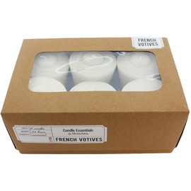 HomArt Unscented French Votive Wax Candles, Ivory, 6-Pack