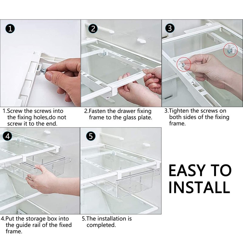 Skycase Fridge Organiser, Fridge Organiser Set, Transparent Fridge Storage Box,