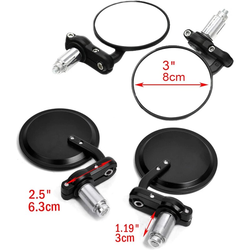 Dreamizer Motorcycle 7/8" Bar End Side Mirrors For Ducati Monster