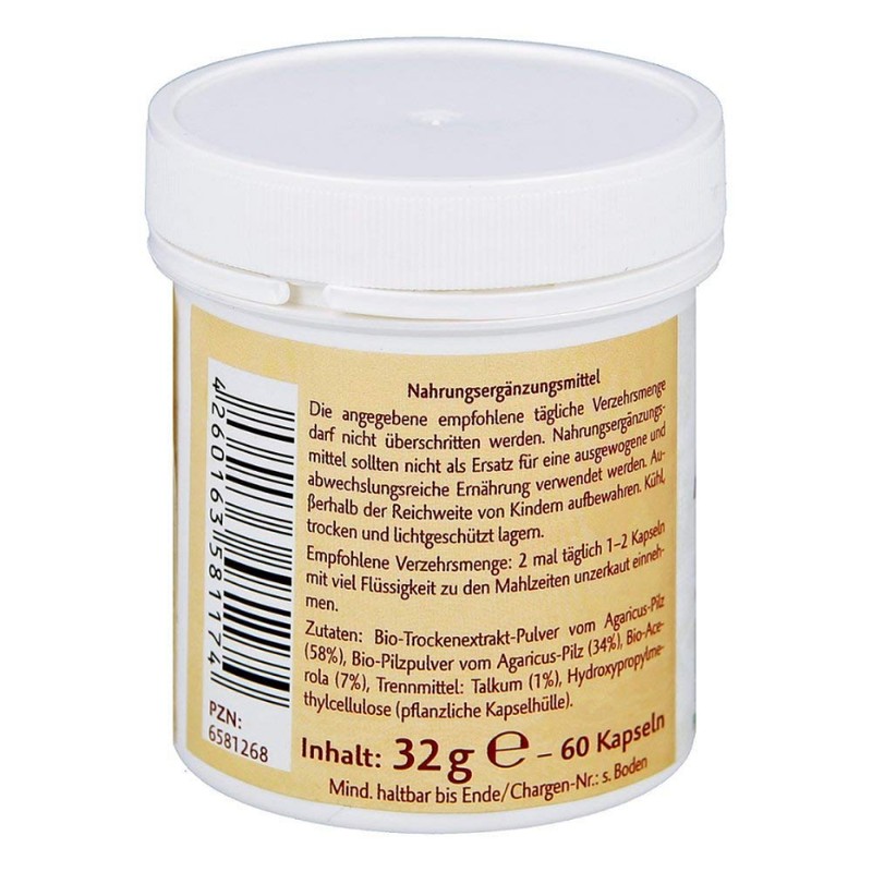 Agaricus Vital Mushroom Organic Terra Mundo Capsules Pack of 60