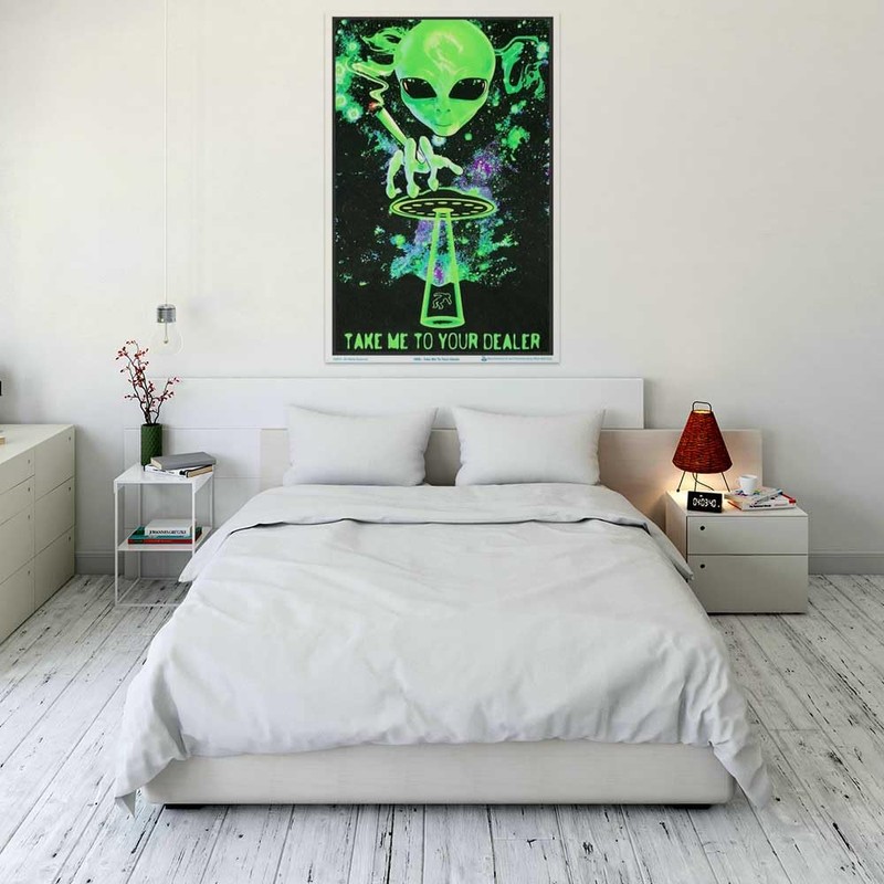 Take Me To Your Dealer - Flocked - Blacklight Poster