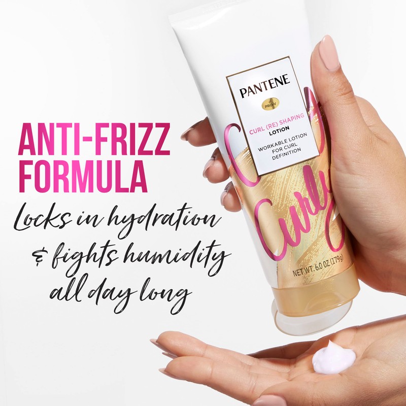 Pantene Hair Lotion, Moisturizing, for Curly Hair, Cream Reshapes and