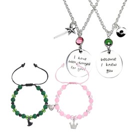 ZNVZTE Elphaba Glinda Friendship Matching Bracelets-Crown Witch Hat Matching Bracelets-BFF Couples Accessories Gifts for Bestfriend Couples Fans Party Dress Accessories