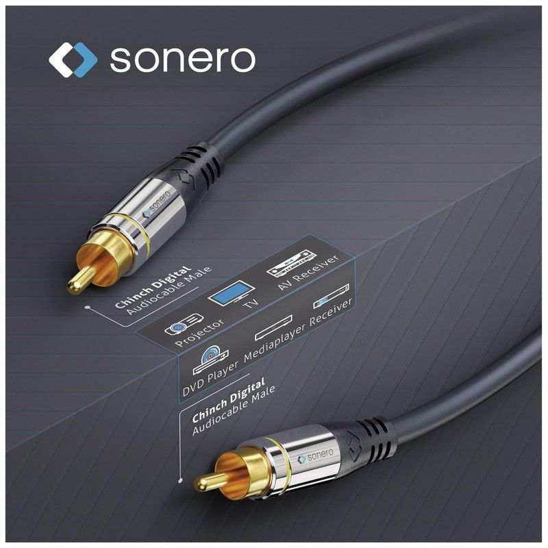 Sonero Premium 1.5 m RCA Cable, 1 x RCA Male