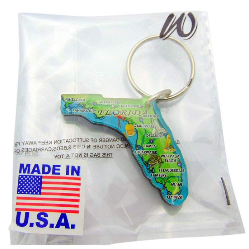 Florida Key Chain Acrylic Souvenir Retro State Map Gift 2