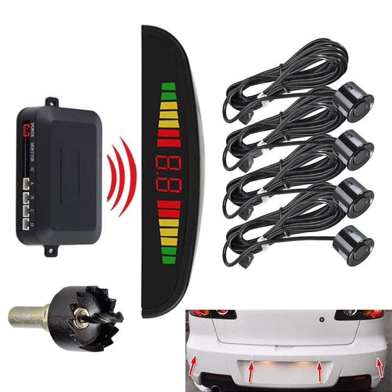 MASO Wireless Car Reverse Radar with 4 Sensor Kit, DC