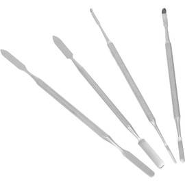 4 Piezas Varilla Agitadora para Maquillaje de Acero Herramienta Paleta para Mezclar Maquillaje, Espatulas para Maquillaje, Uso Familiar Color Aleatorio