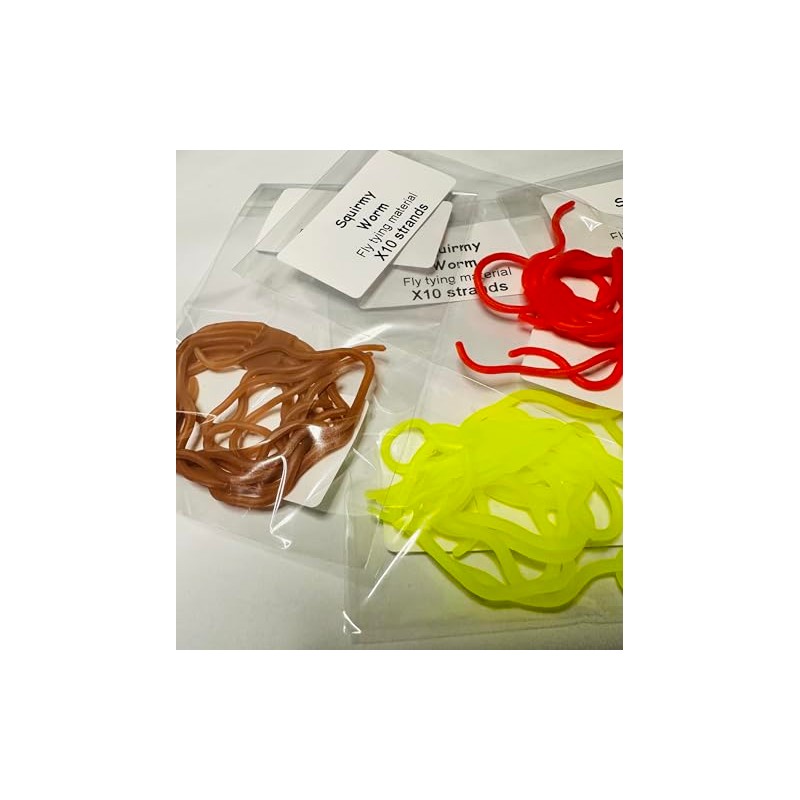 Squirmy Worm Fly Tying Material, 10 Strands per Pack, 4
