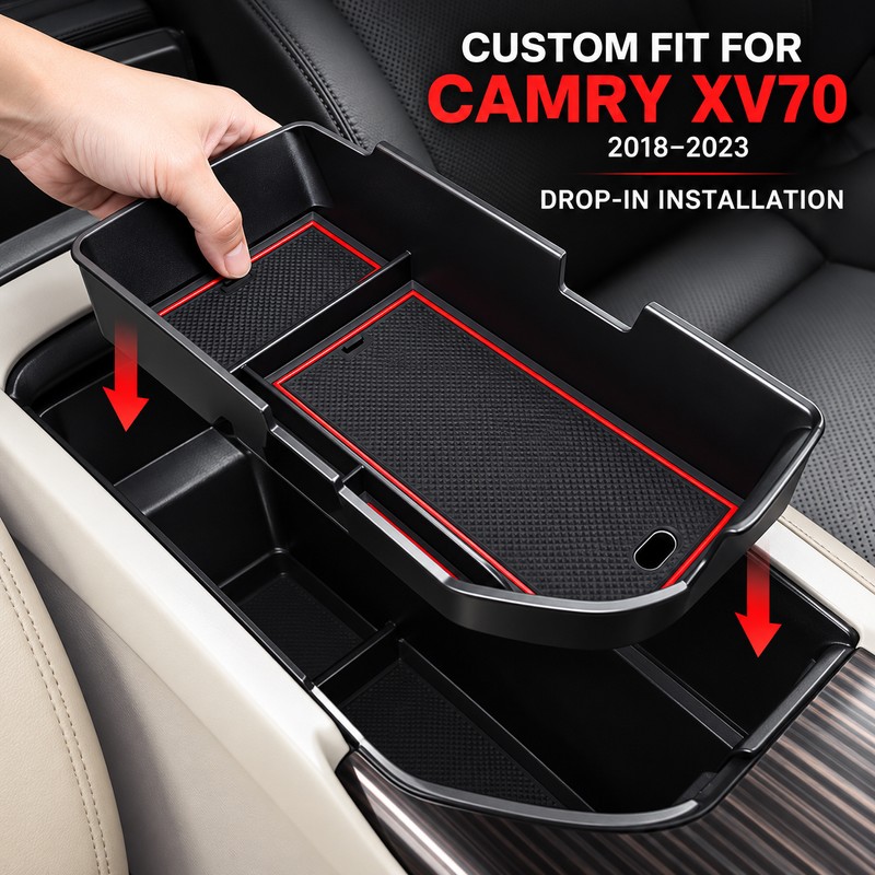 Center Console Armrest Storage Tray Organizer for Toyota Camry XV70