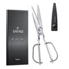 SAVAQ Kitchen Scissors, Disassembly, All Stainless Steel, Dishwasher Safe, Lightweight