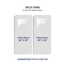 Bare Home 2 Fitted Sheets + Pillowcase Set - Split King Adjustable Bed Set - Premium 1800 Ultra-Soft Microfiber - Wrinkle Resistant (Split King, Taupe)