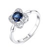 Bellitia Jewelry Sri Lankan Blue Sapphire & CZ Diamond Flower