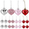 EXCEART 48pcs Plastic Heart Tree Hanging Ornaments Valentine's Day Wedding