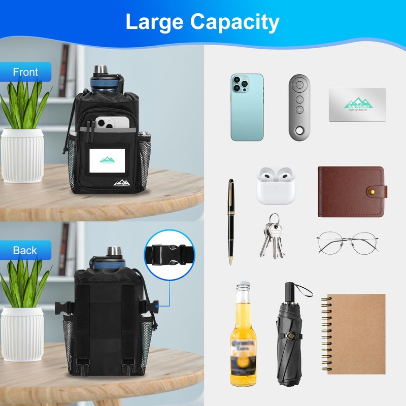 supregear Crutch Accessories Bag, Water-Resistant Storage Pouch with Cup Holder