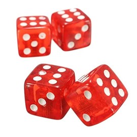 Topxome 4pcs Plastic Wheel Stem Tyre Air Valve Dustproof Cap Gold Dice Tire Tyre Valve Caps Bike Auto Truck Tire Valve Dust Cap (Red)