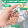Spiglamm 10PCS M8 Hook & Eye Turnbuckle 304 Stainless Steel,Heavy