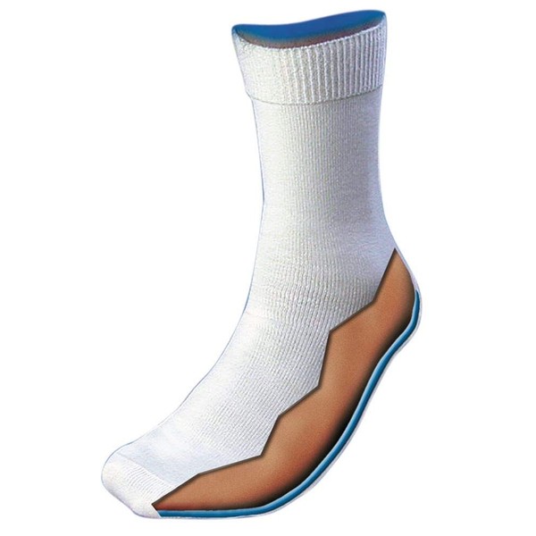 Silipos 1703 Arthritic/Diabetic Gel Socks - White, 11-13, Compression Socks with Cotton Stretch, Improves Blood Circulation. Socks and Insoles,Large