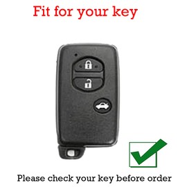 KUNIO Car Key Case Protector Fit for Toyota Prius Camry Prado Key Shell Keyring TPU Key Holder Key Fob Sleeve Chain 3 Buttons car Interior decoration Black