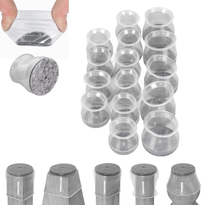 15pcs Chair Leg Protectors Silicone Felt Bottom Chair Leg Covers