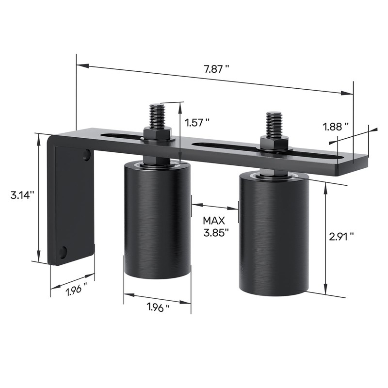 TOIMIOTOIM Black Heavy Duty Slide Gate Guide Roller 3" Sliding