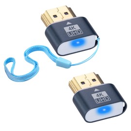Duttek 4K HDMI Dummy Plug - Virtual Monitor Display Emulator for Windows Mac OSX Linux, Supports up to 4K @ 60Hz (with Indicator Light, Pack of 2)