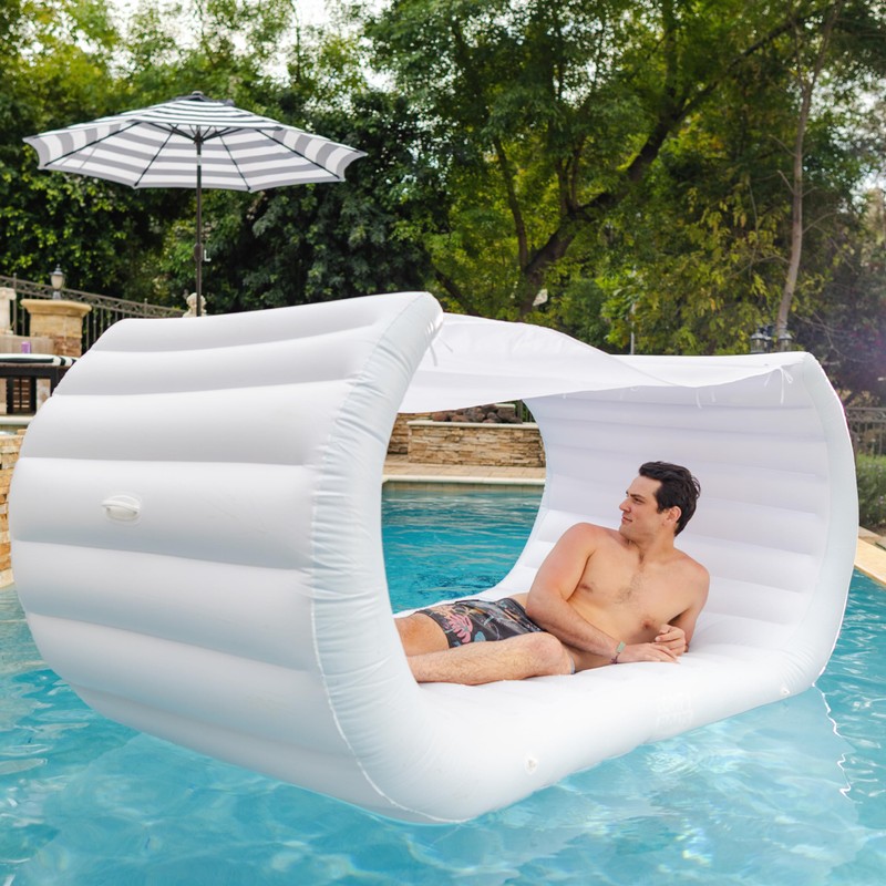 Comfy Floats Inflatable Pool Couch - White Pool Float, Floating