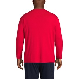 Lands' End Mens Rib Knit Sleep Henley Rich Red Regular Large