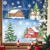 Winter Pine Tree Window Clings Snowman Winter House Xmas Snowflake