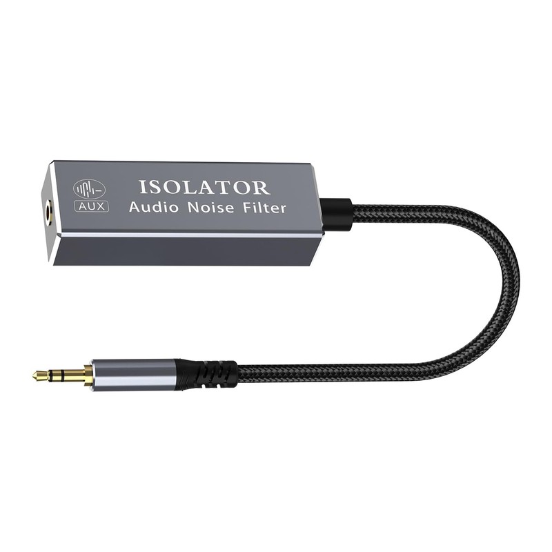 Ground Loop Noise Isolator 3.5mm, Noise Filter for Car Audio/Home