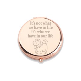 WUSUANED Dug Dog Makeup Mirror It’s Not What We Have in Life It’s Who We Have in Our Life Mirror Cartoon Movie Lover Gift Dug Fan Gifts (Dug Dog Mirror)