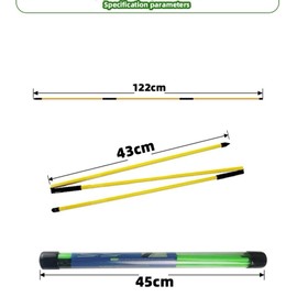 Golf Alignment Sticks 2-Pack - 48" Tri-Fold Golf Training Aid for Swing Path, Stance & Alignment Correction - Portable Practice Tool (Green)