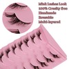 Uytrrsvd False Eyelashes,Natural Half Lashes 7 Pairs - Invisible Clear