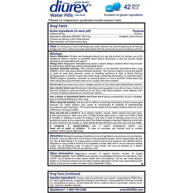 DIUREX Water Pills Box of 42