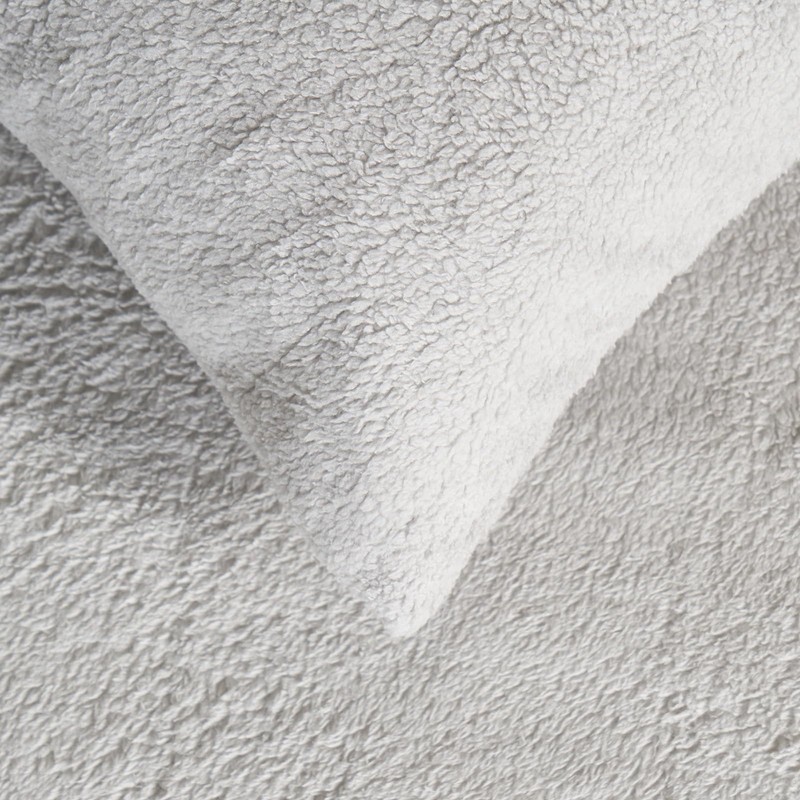 OHS Grey Teddy Bear Fleece Pillow Cases, Fluffy Pillowcase Fleece