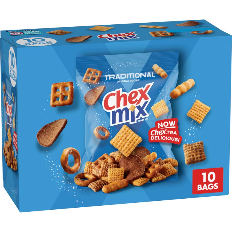 Chex Mix Snack Mix, Traditional Original Recipe, Multipack, Pub Mix