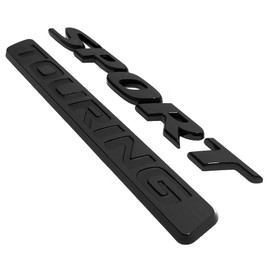 2Pc Sport Touring Rear Trunk Letter Logo Badge Emblem Nameplate (Black)