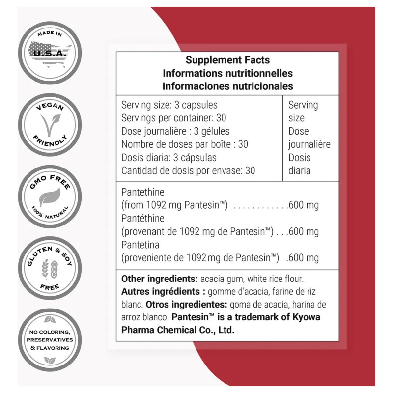 Pantesin Pantethine 600 Mg Al Da Supersmart 90 Cpsulas