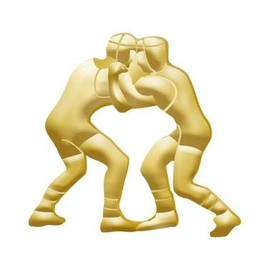 1"x 1" Wrestling Pins, Perfect Chenille Wrestling Gold Lapel Pins To Reward Wrestlers 10 Pack
