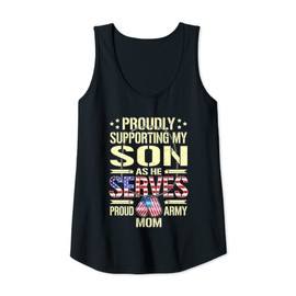 Womens Supporting My Son As He Serves - Proud Army Mom Mother Gift Tank Top