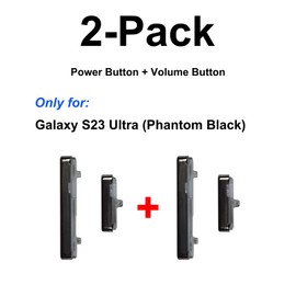 2 Pack for Galaxy S23 Ultra Power Volume Button Replacement Repair Part, Side Buttons Compatible with S23 Ultra, with Toolkit, Black