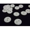 100 White Round 11mm Resin Buttons with 2 Sewing Holes.
