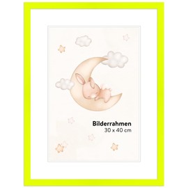 WANDStyle H950 Children's Room Picture Frame Neon Yellow 20 x 30 cm Modern Photo Frame Made in Germany