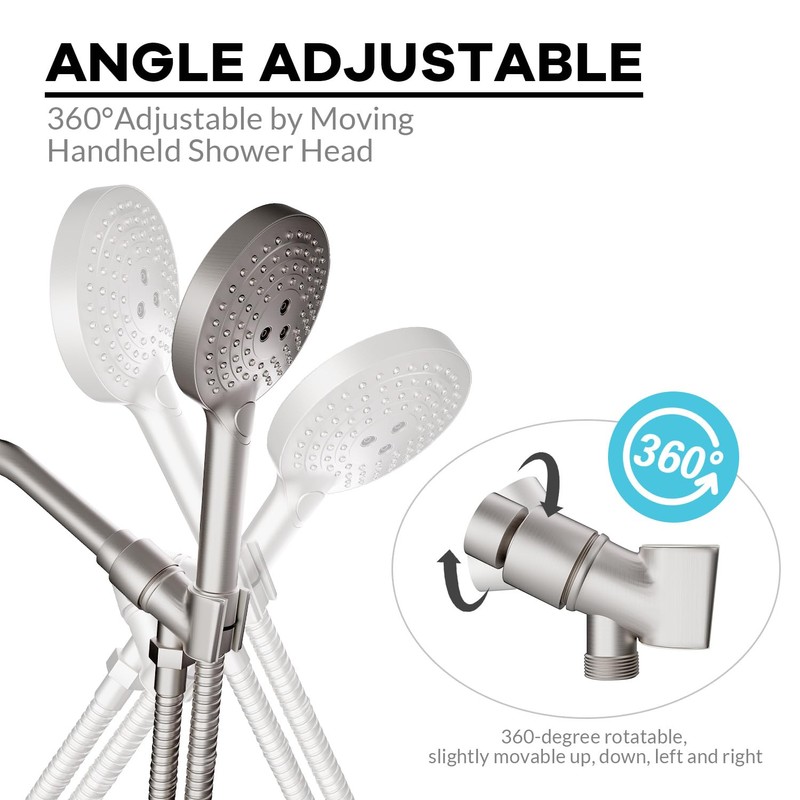All Metal Handheld Shower Head Holder, Adjustable Shower Wand Holder