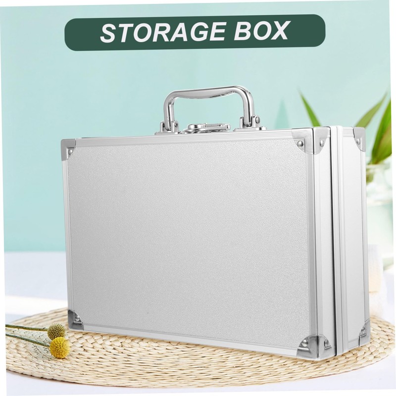 TEHAUX Aluminum Alloy Storage Box Portable Briefcase for Tools Documents